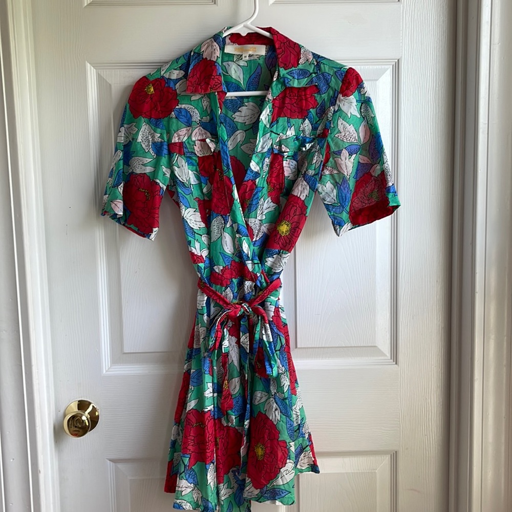 Diane von Furstenberg silk cotton wrap dress coverup